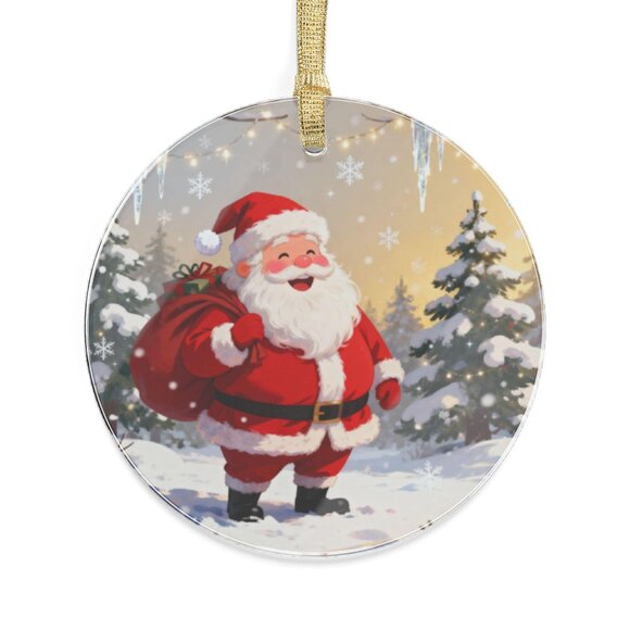 Festive Acrylic Ornaments: Santa Claus Holiday Decor, Christmas Tree Decorations - Picture 2 of 2